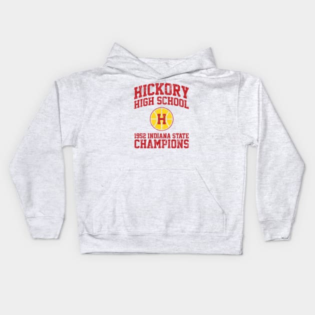 Hickory High School 1952 State Basketball Champions (Variant) Kids Hoodie by huckblade